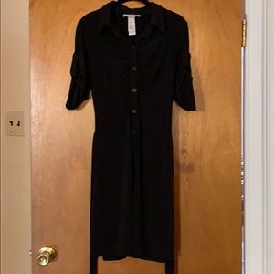Laundry By Design Black Button Up Dress with Belt